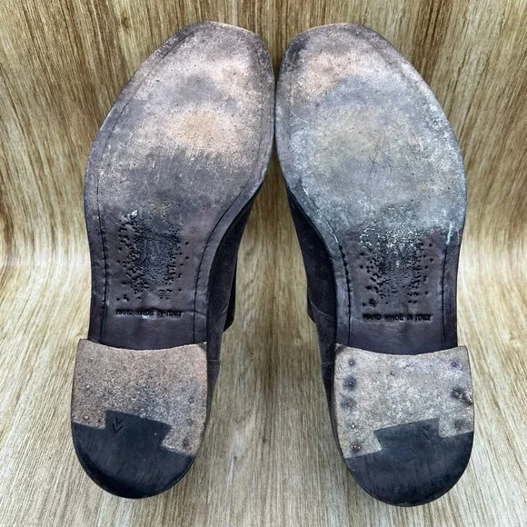 John Varvatos Double Monk Strap Men's Size 10.5 Grey Suede Shoes Made In Italy